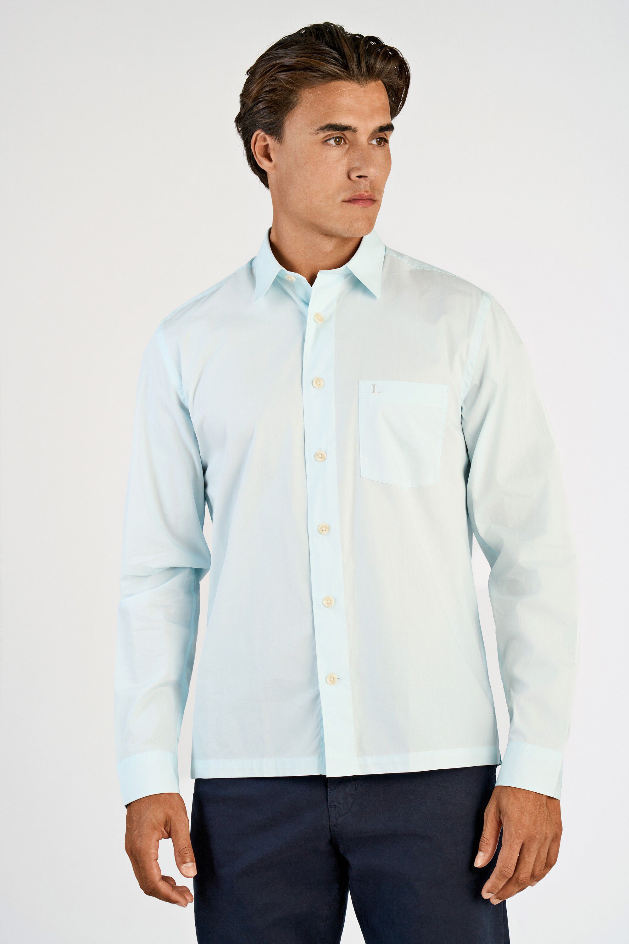 Straight hemline shirt L/S