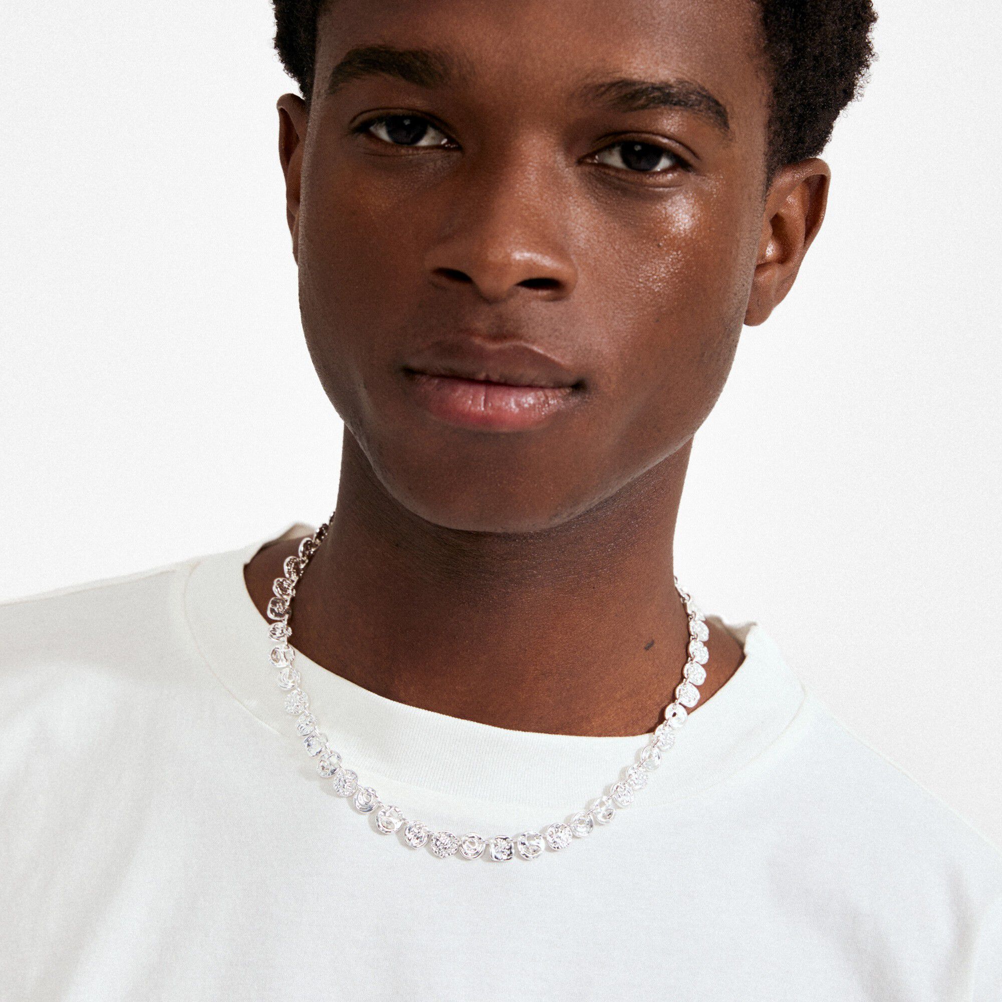 FIRE halsk&aelig;de s&oslash;lvbelagt