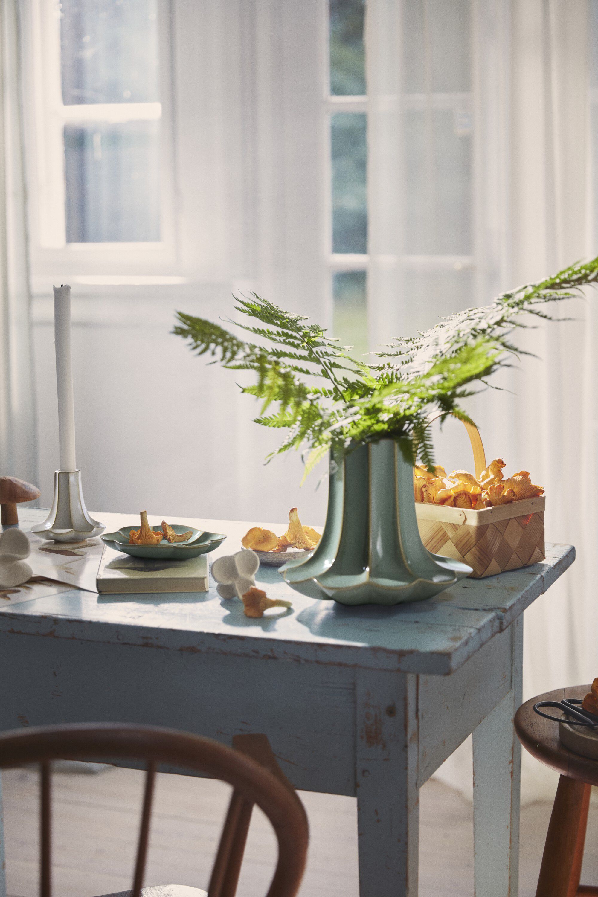 Kantarel Lysestage H10 cm sand