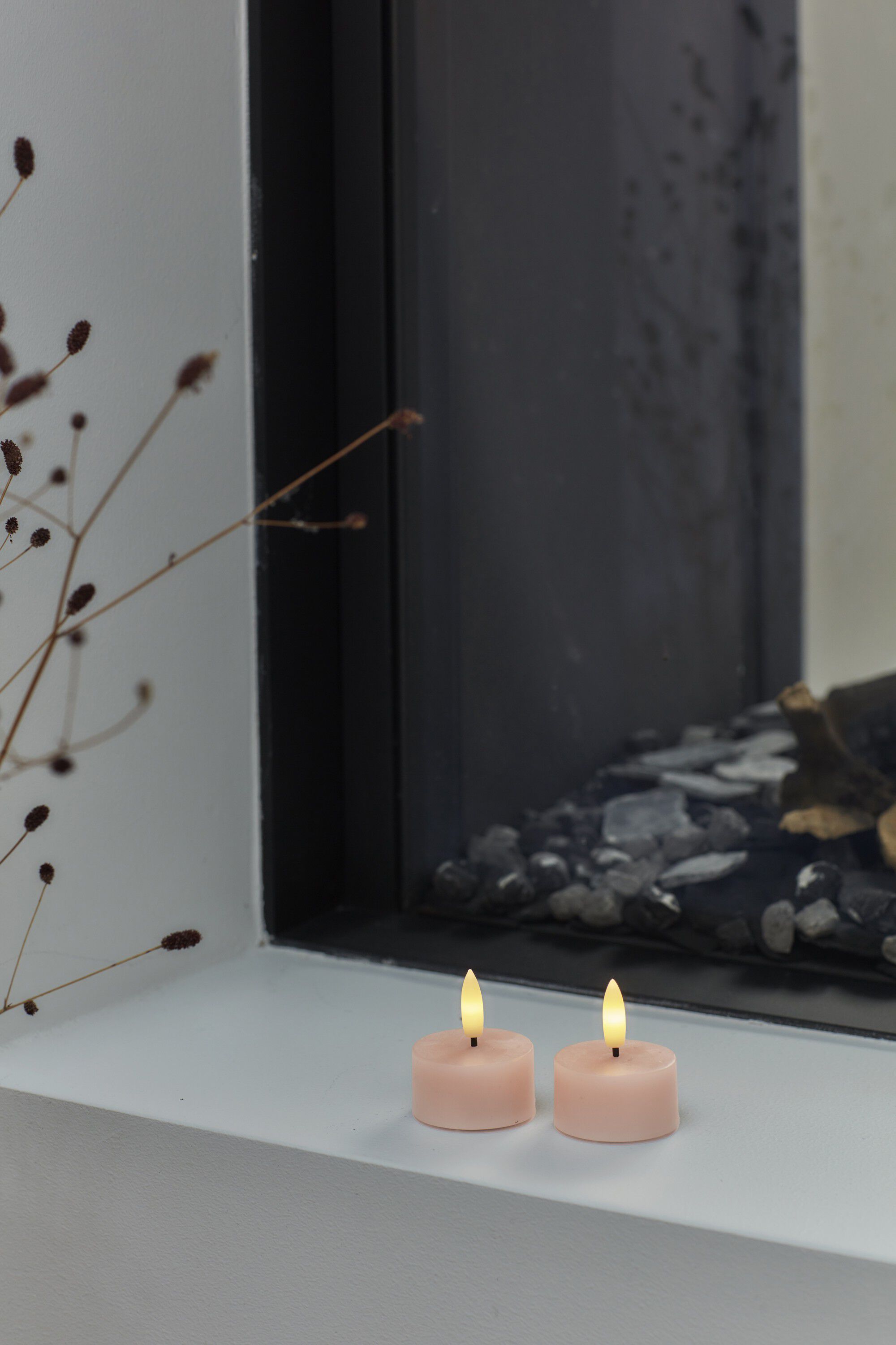 Sille Fyrfadslys 2 stk. s&aelig;t, &Oslash;4,5XH2,2cm, Dusty Peach