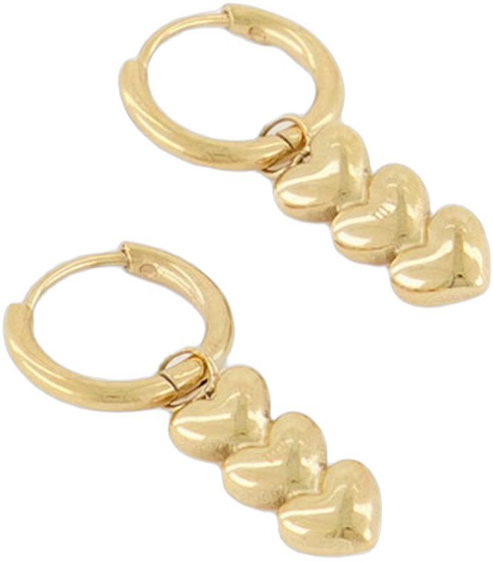 Earrings with three hearts