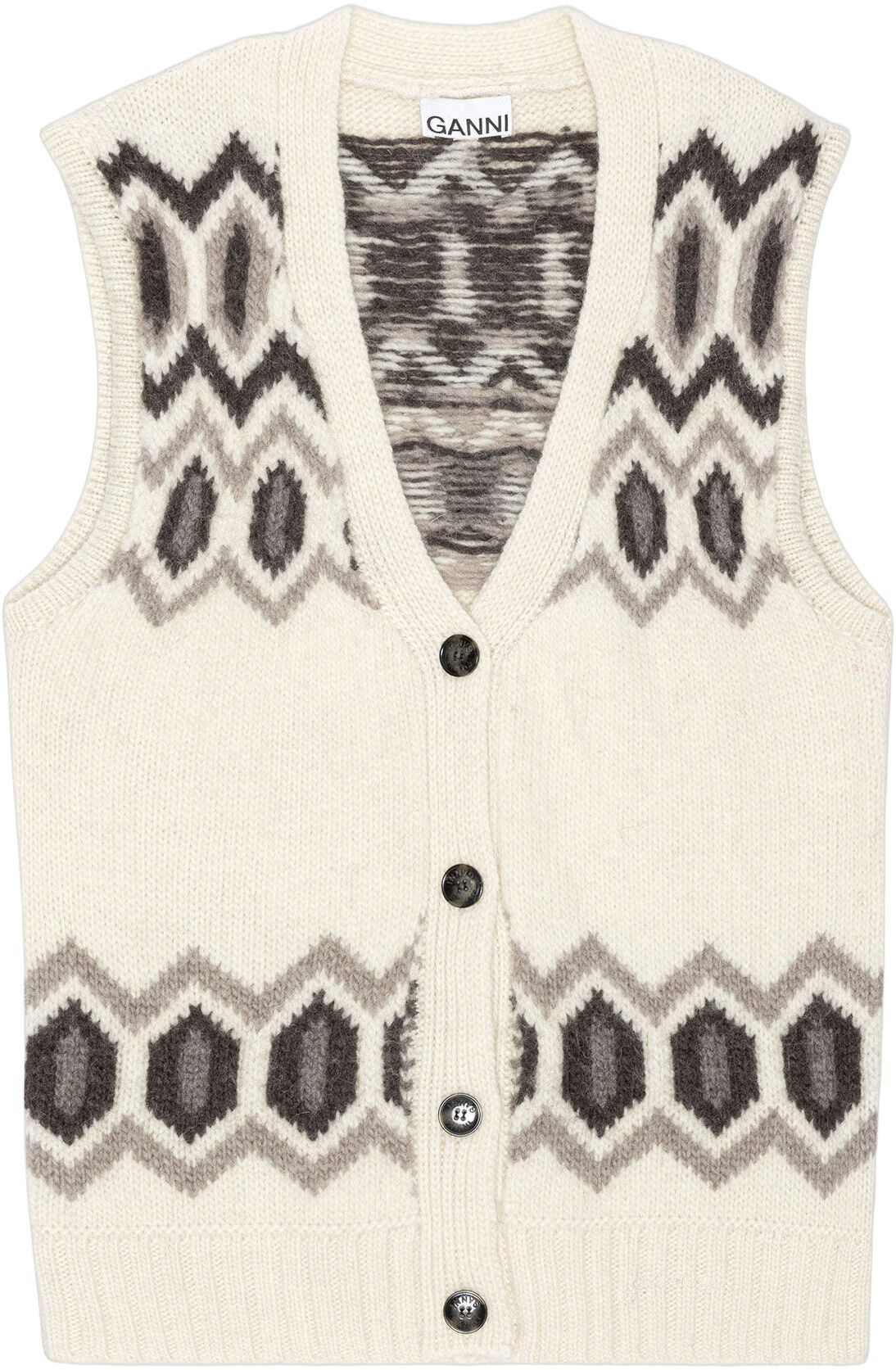 Chunky Graphic Wool Oversized Vest