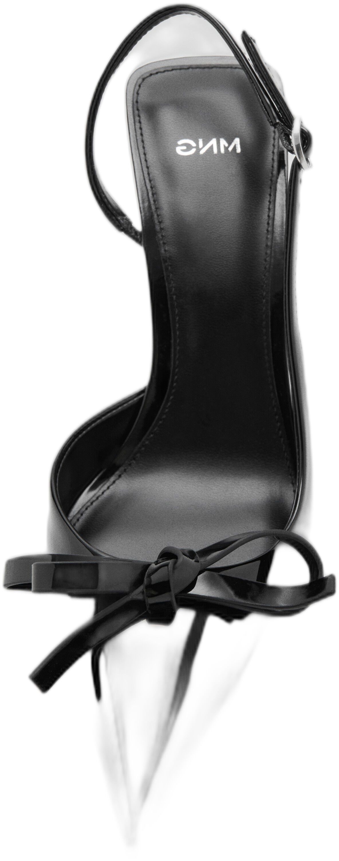 Patent leather bow high heel shoe