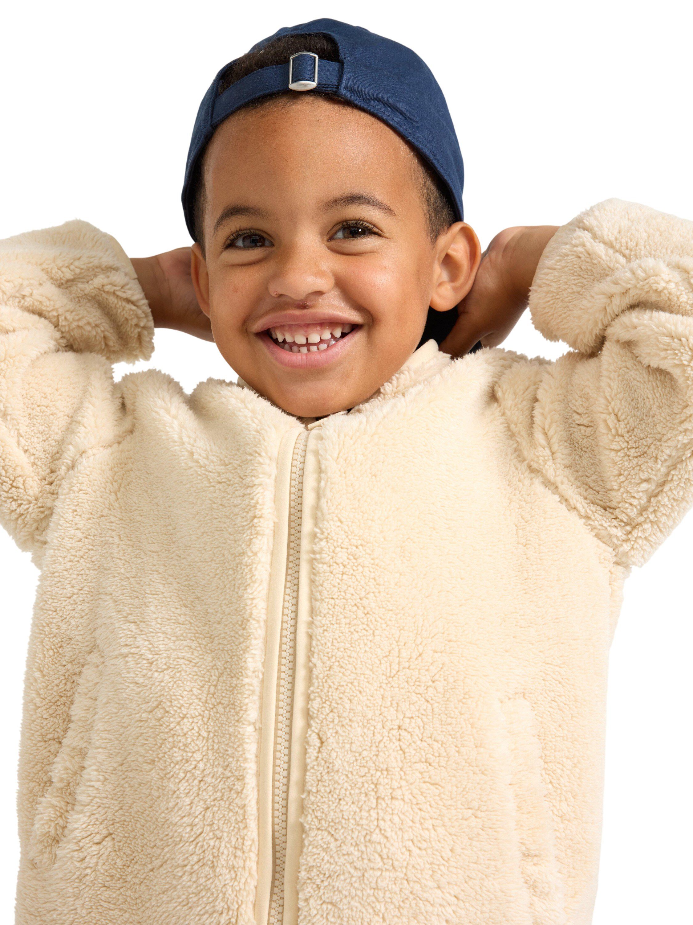 Luvjakke med bl&oslash;dt jerseyfor og lo