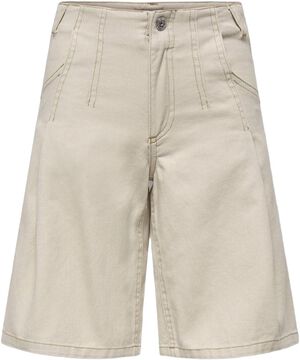 KOGPOPPY LONG PLEATED TWILL SHORTS