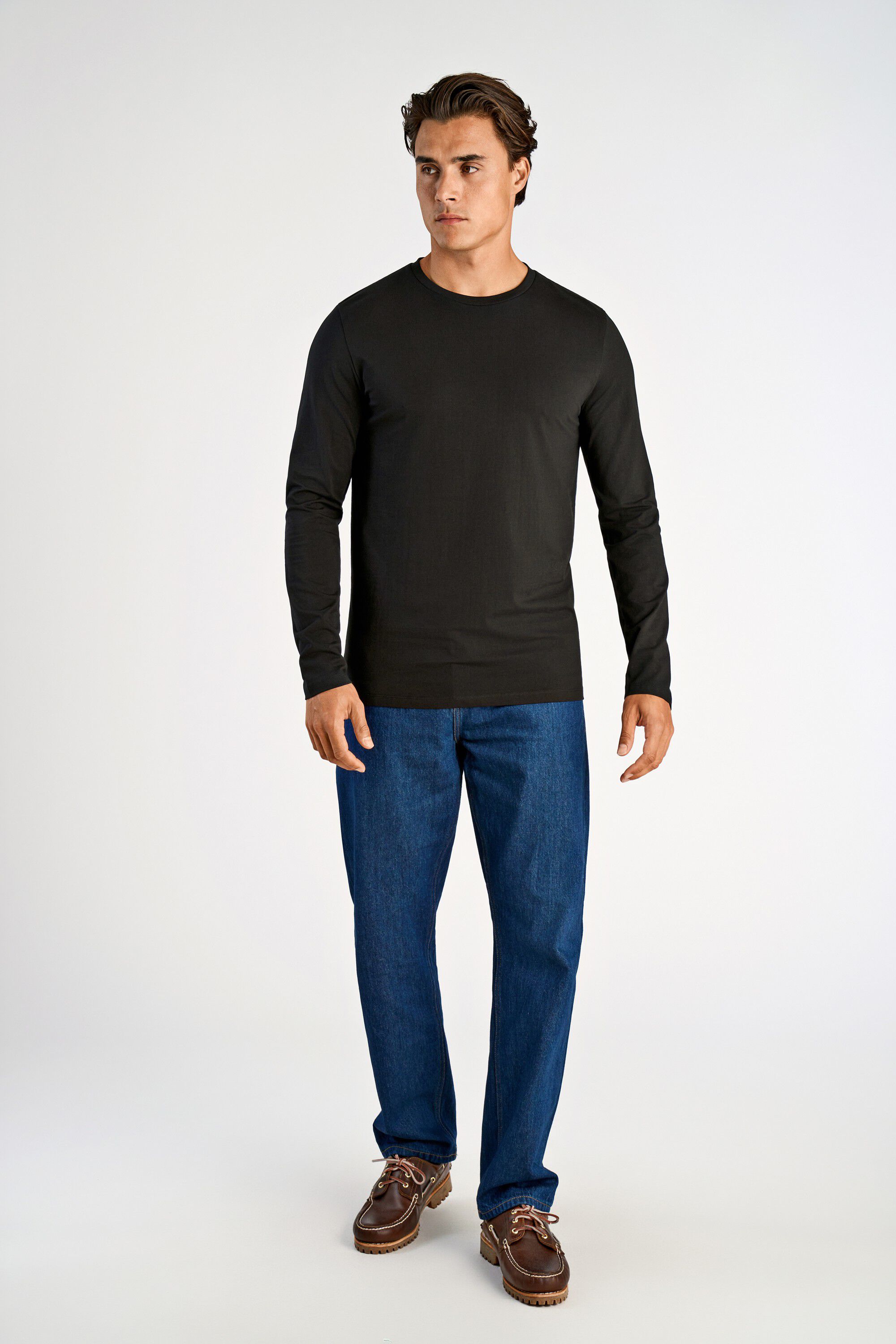 Basic o-neck stretch tee L/S