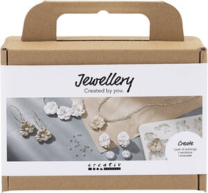 Mini DIY Kit Smykker, Øreringe, armbånd og halskæde med blom