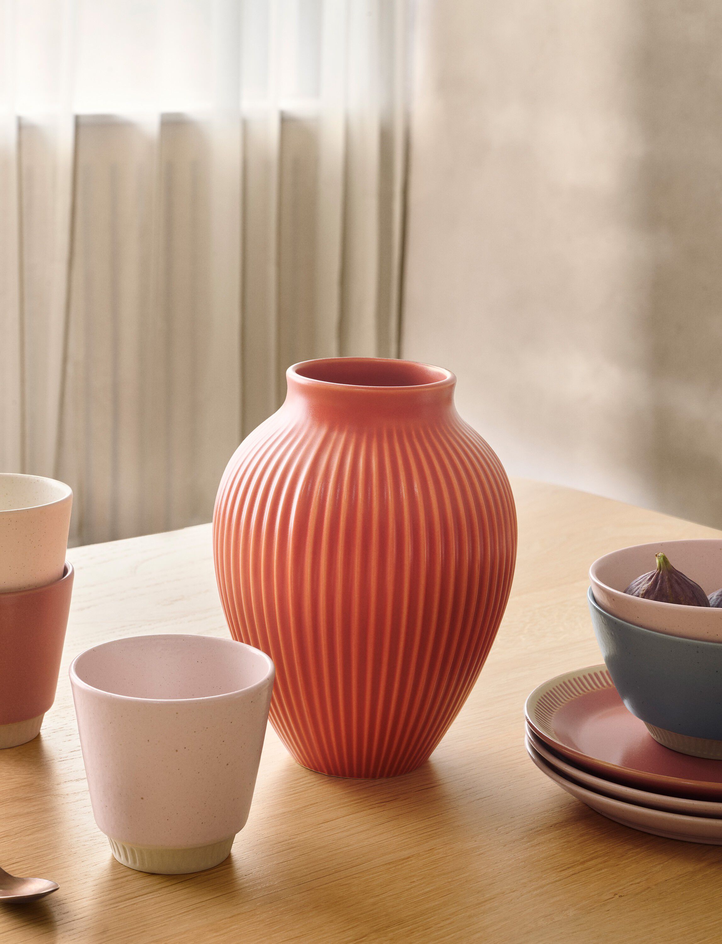 Knabstrup vas H 27 cm coral