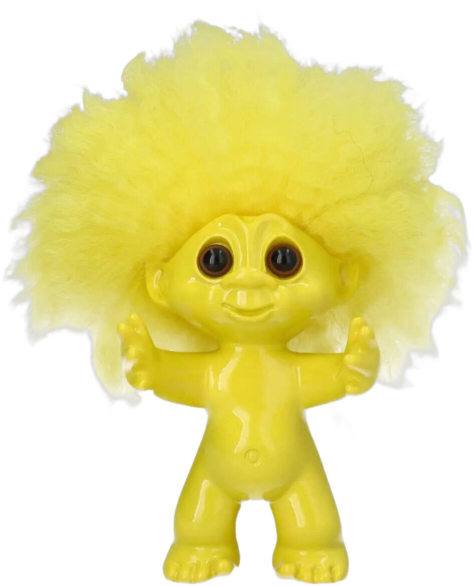 Lykketrold, gul, 9 cm