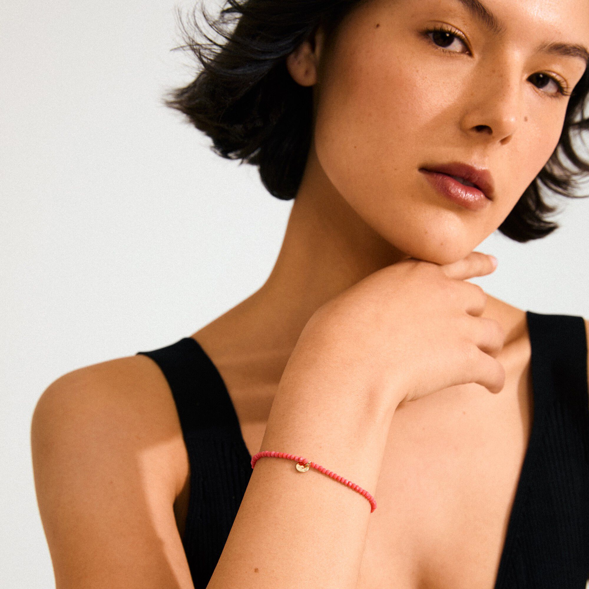 INDIE bracelet peach, gold-plated