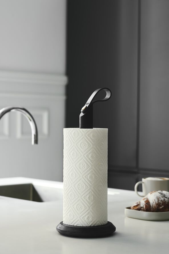 GRAB Kitchen Roll Holder Black Oak