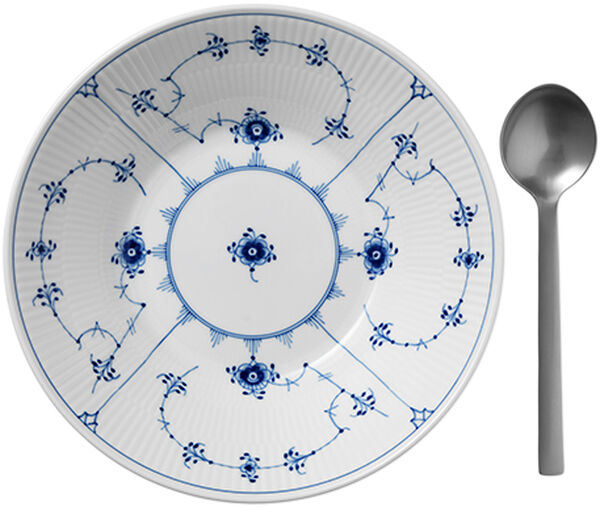 Blue Fluted Plain 24 cm djup tallrik