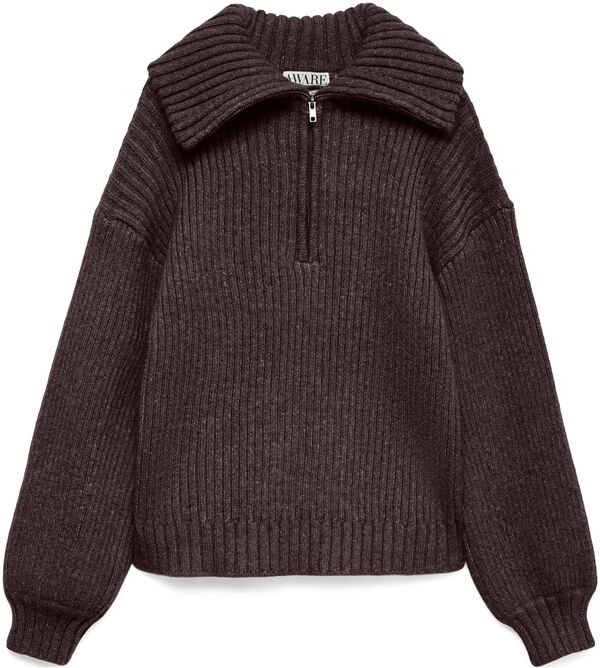 AWULLA LS HIGH NECK HALF-ZIP KNIT