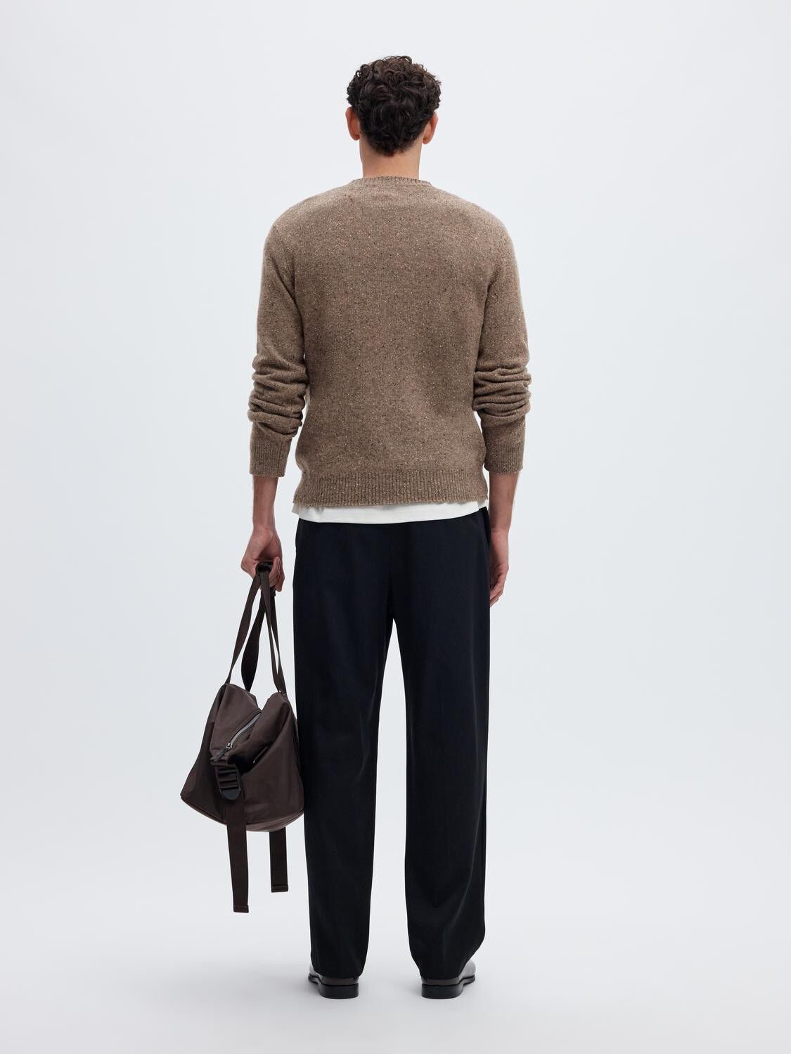 Slmneil Ls Knit Reg Neps Crew Neck