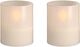 Moods & More - LED glass candle, Hurricane, Vanilla, 2-pack, 47x57 mm