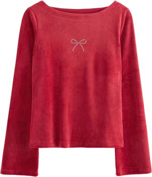 Top in soft velour with long flared