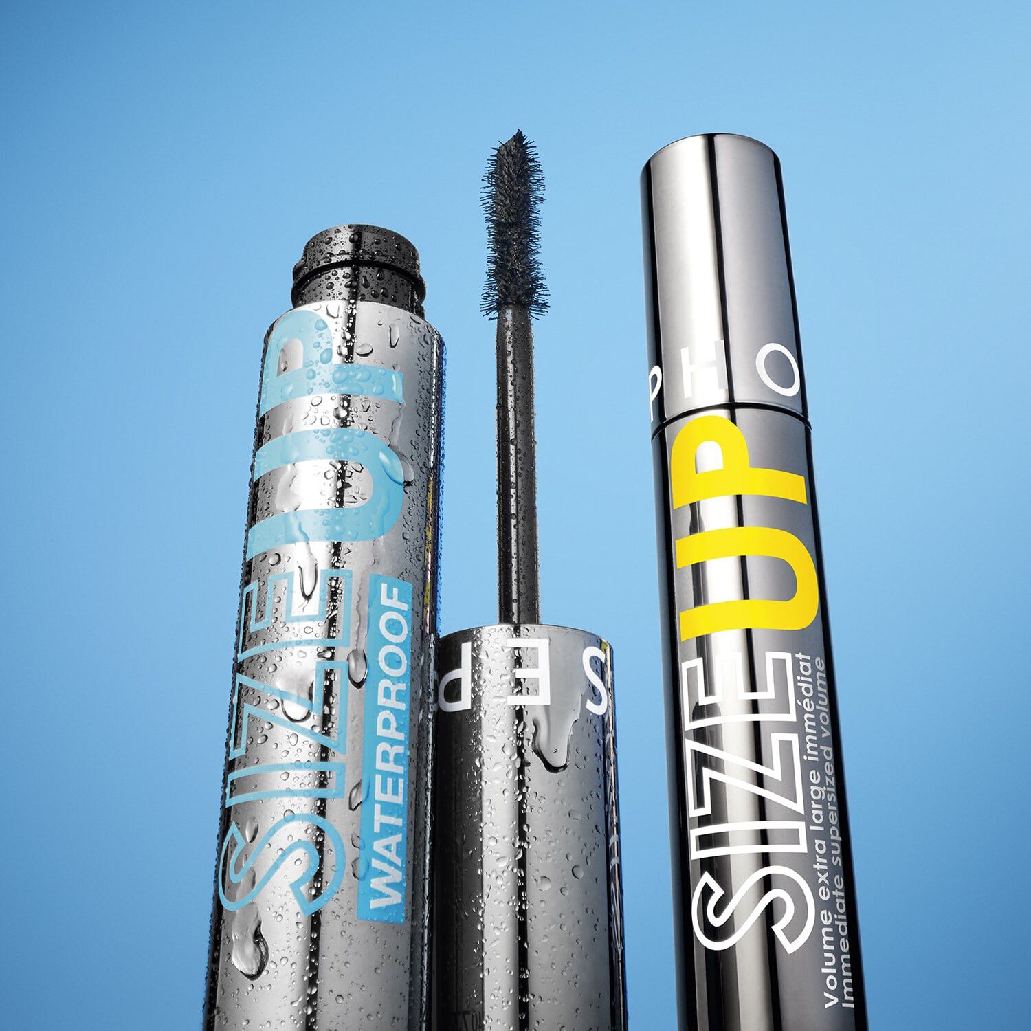 SIZE UP SQUAD - 3 mascaror: svart, brun och vattenfast