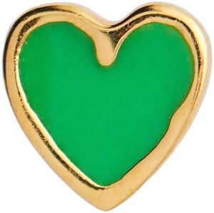 Petit Love Heart Grøn Ørering - Forgyldt