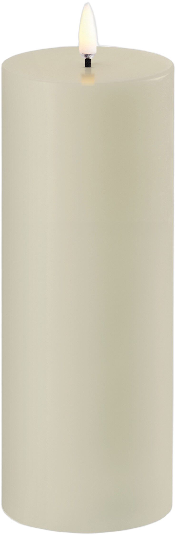 LED pillar candle, Oyster Grey, Smooth, 7,8x20 cm