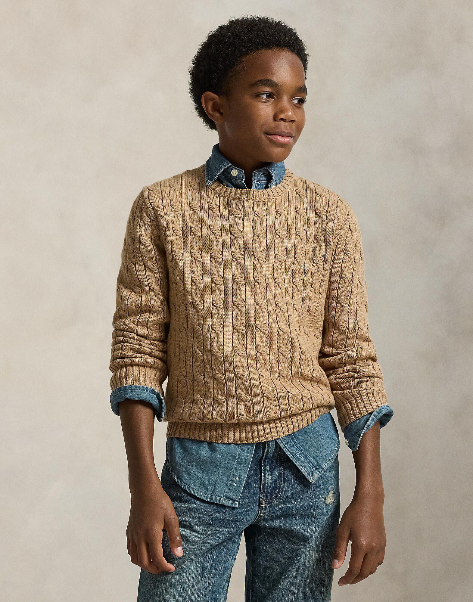 Cable-Knit Cotton Sweater
