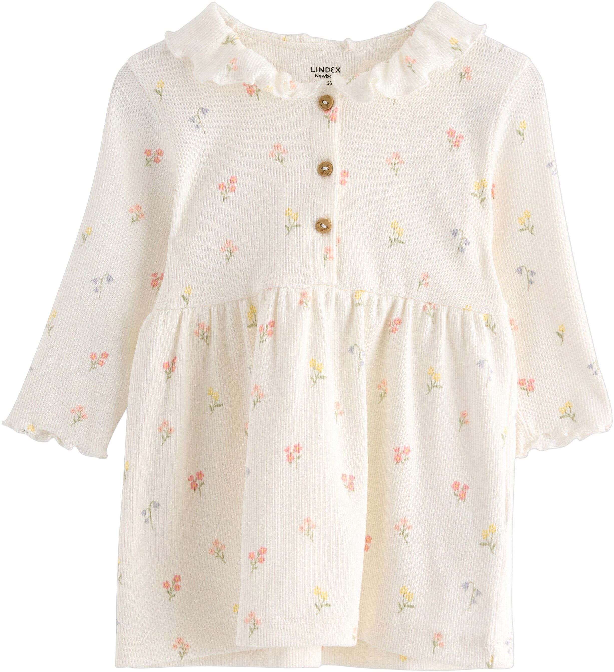 Soft ribbed dress with long sleeves
