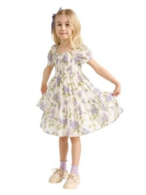 Dress with smock at the top and a s