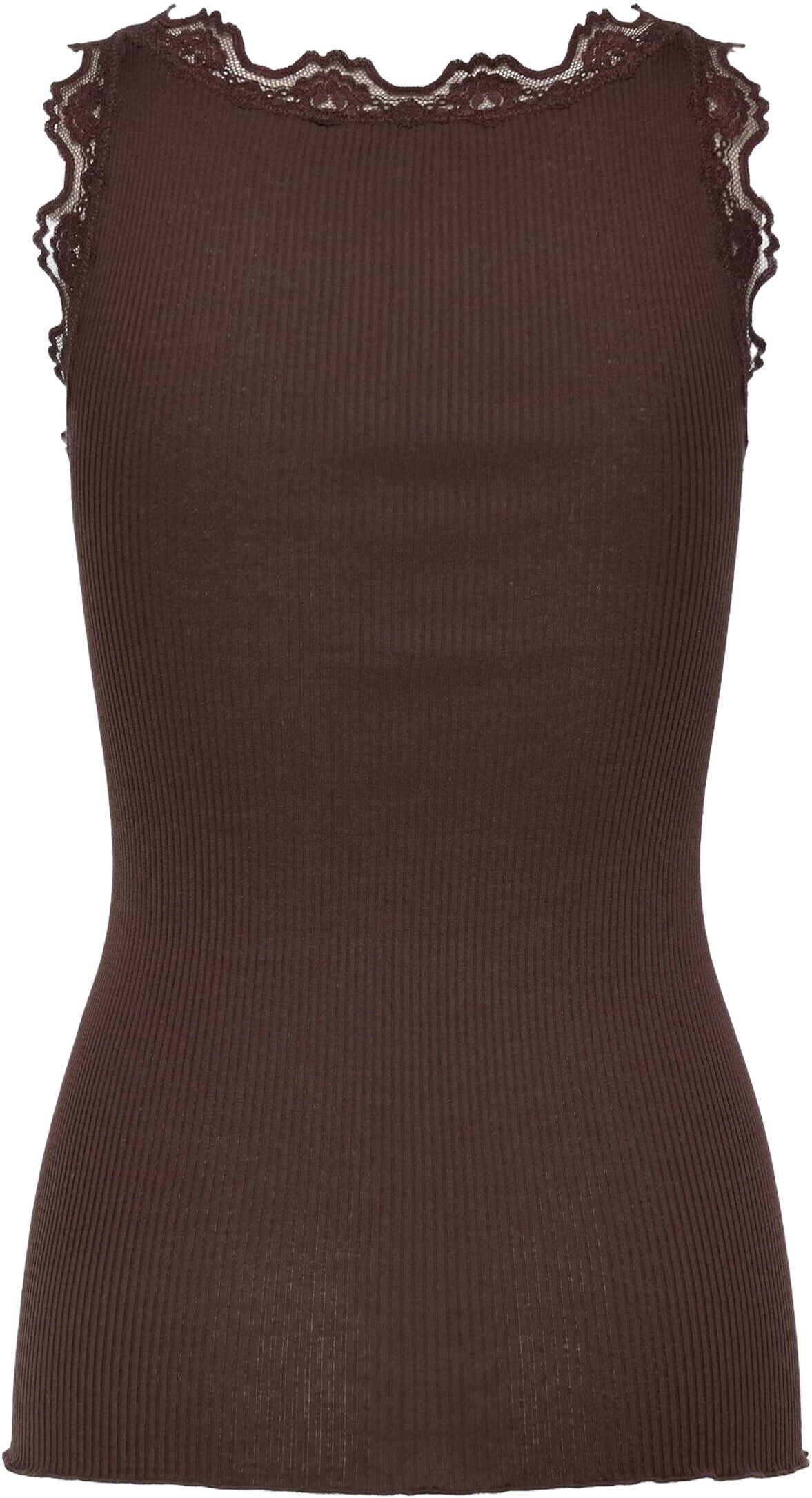Silk top regular w/vintage lace
