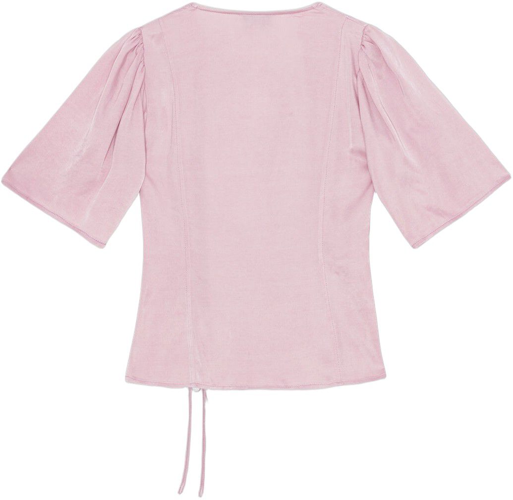 Washed Satin Wrap Blouse