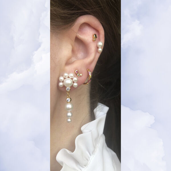 Trinity Stud Black/Ruby/White