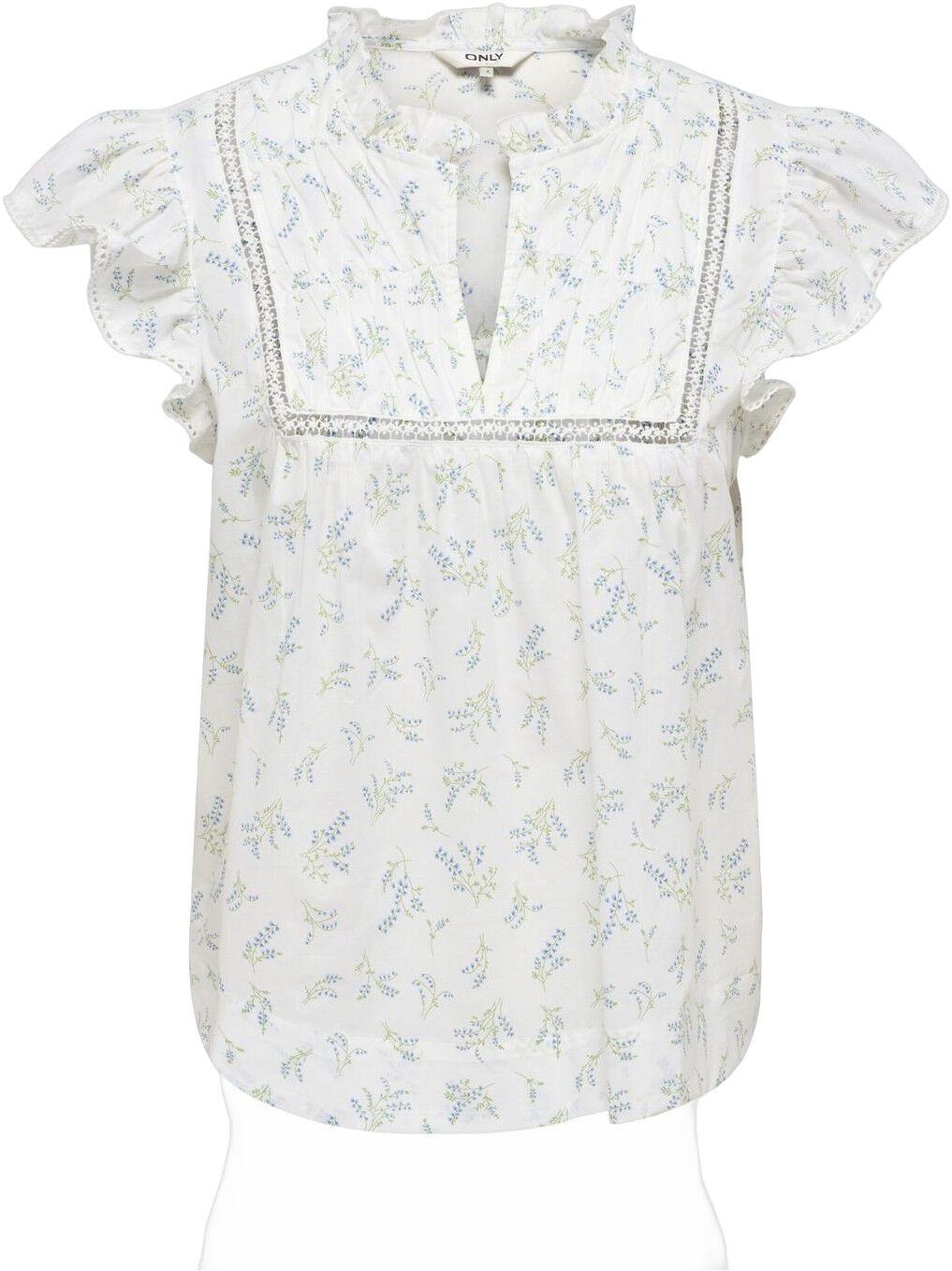 Onltea-Idris S/L Frill Tape Top Wvn