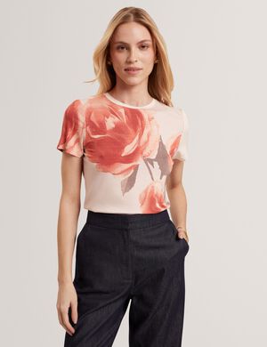BINDII Floral Printed Fitted Tee