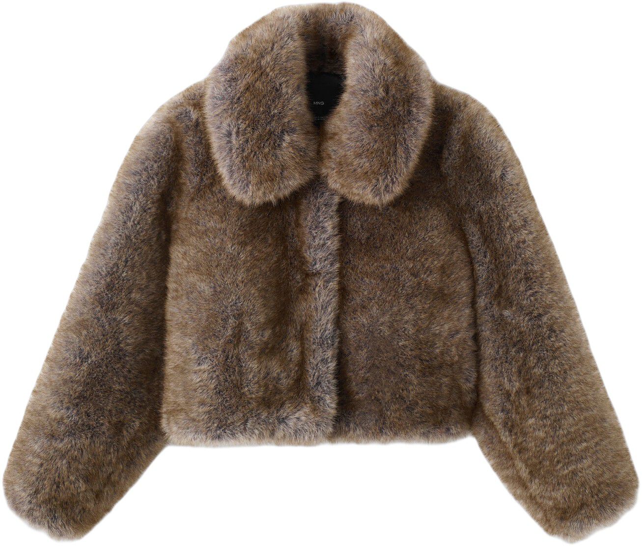 Faux fur effect cropped jacket