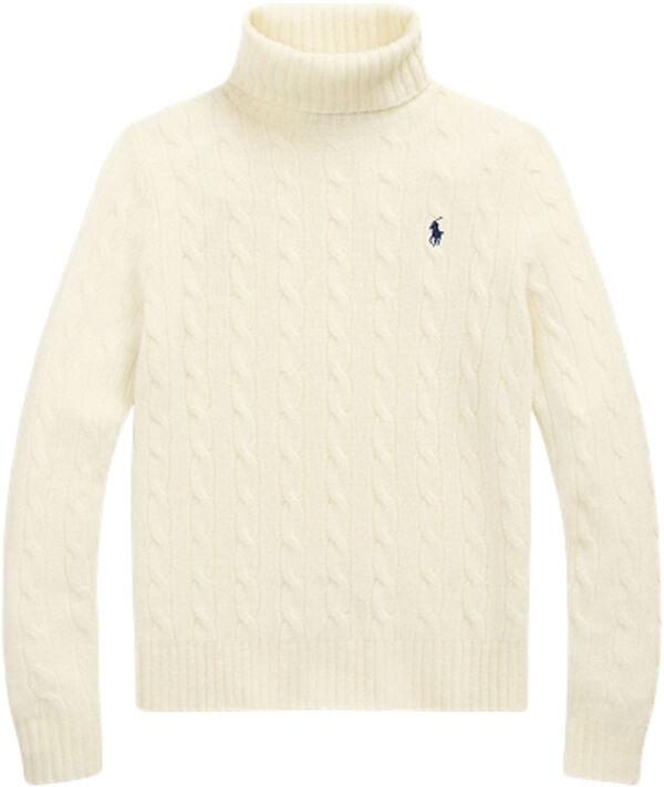 Wool-Cashmere Cable Turtleneck Sweater