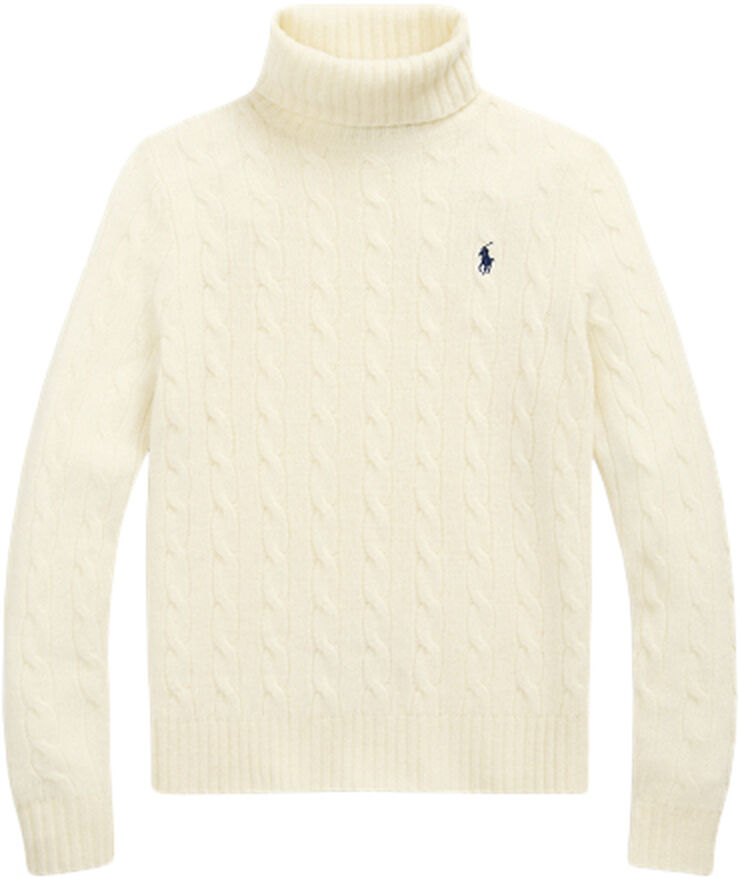 Wool-Cashmere Cable Turtleneck Sweater
