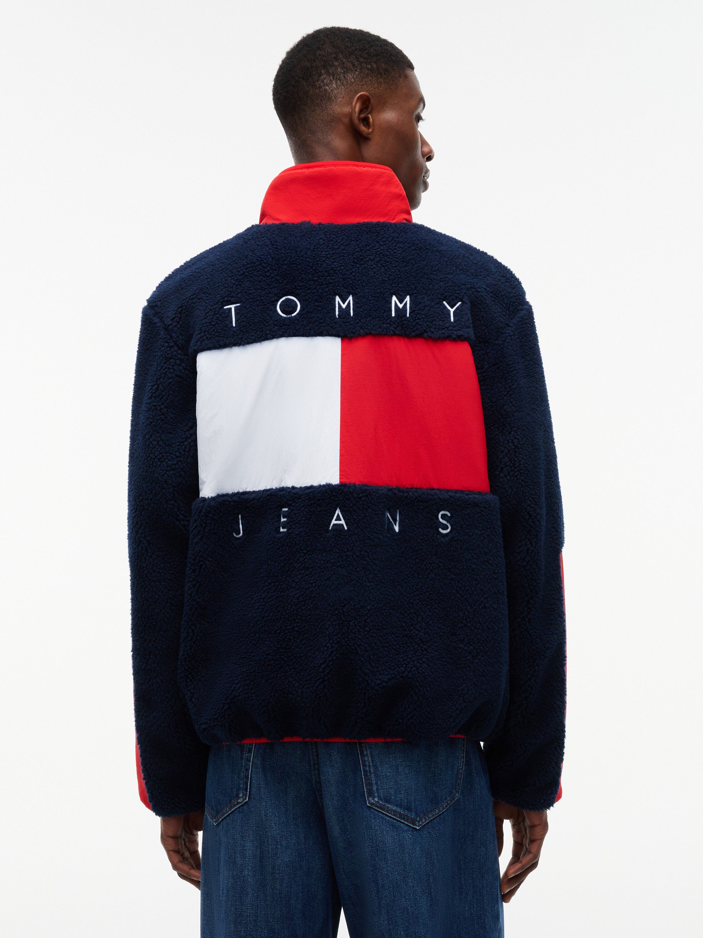 Colour-Blocked Teddy Zip-Thru Jacket