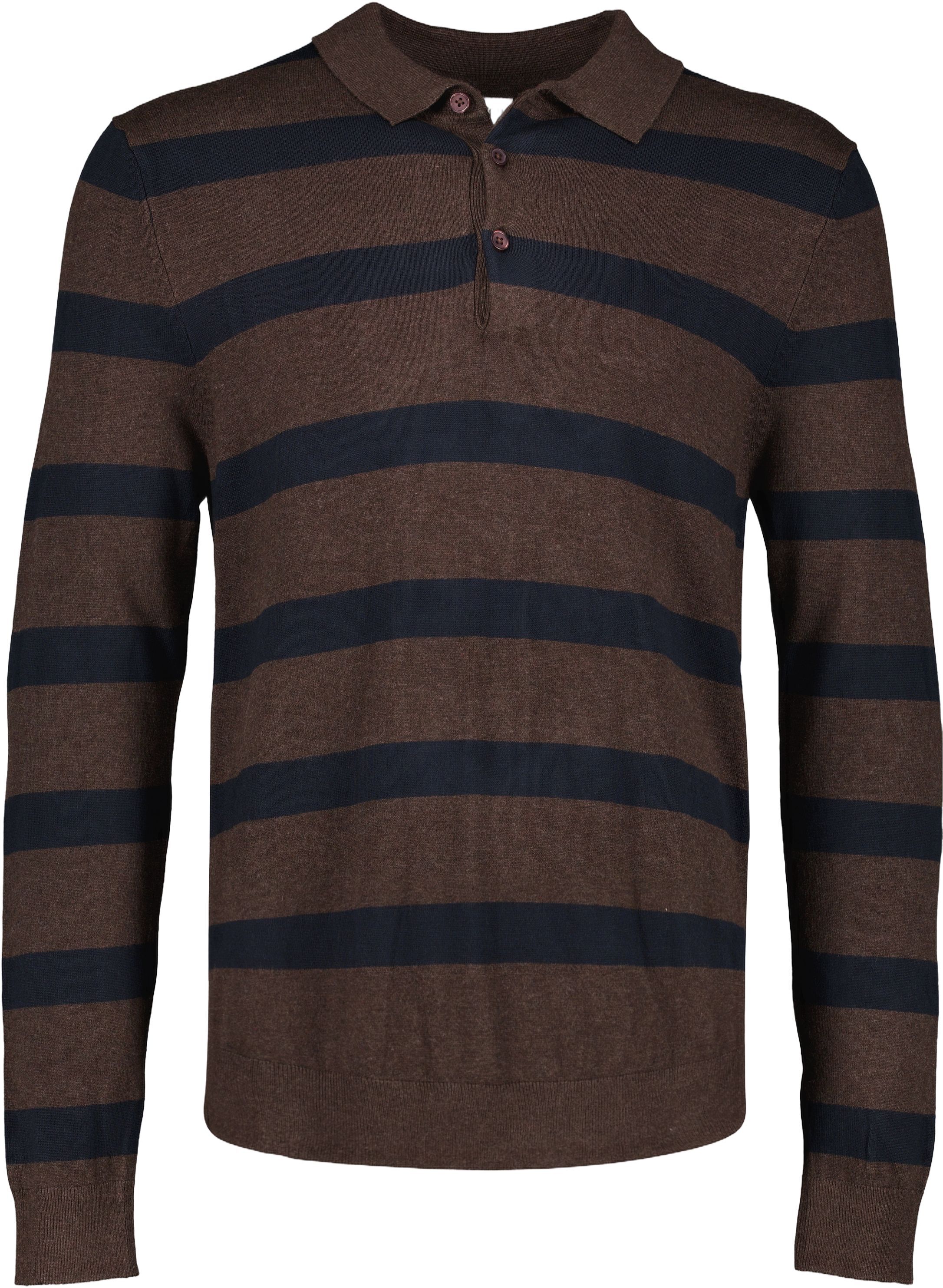 Ecovero striped L/S polo