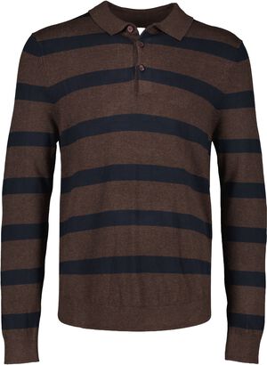 Ecovero striped L/S polo