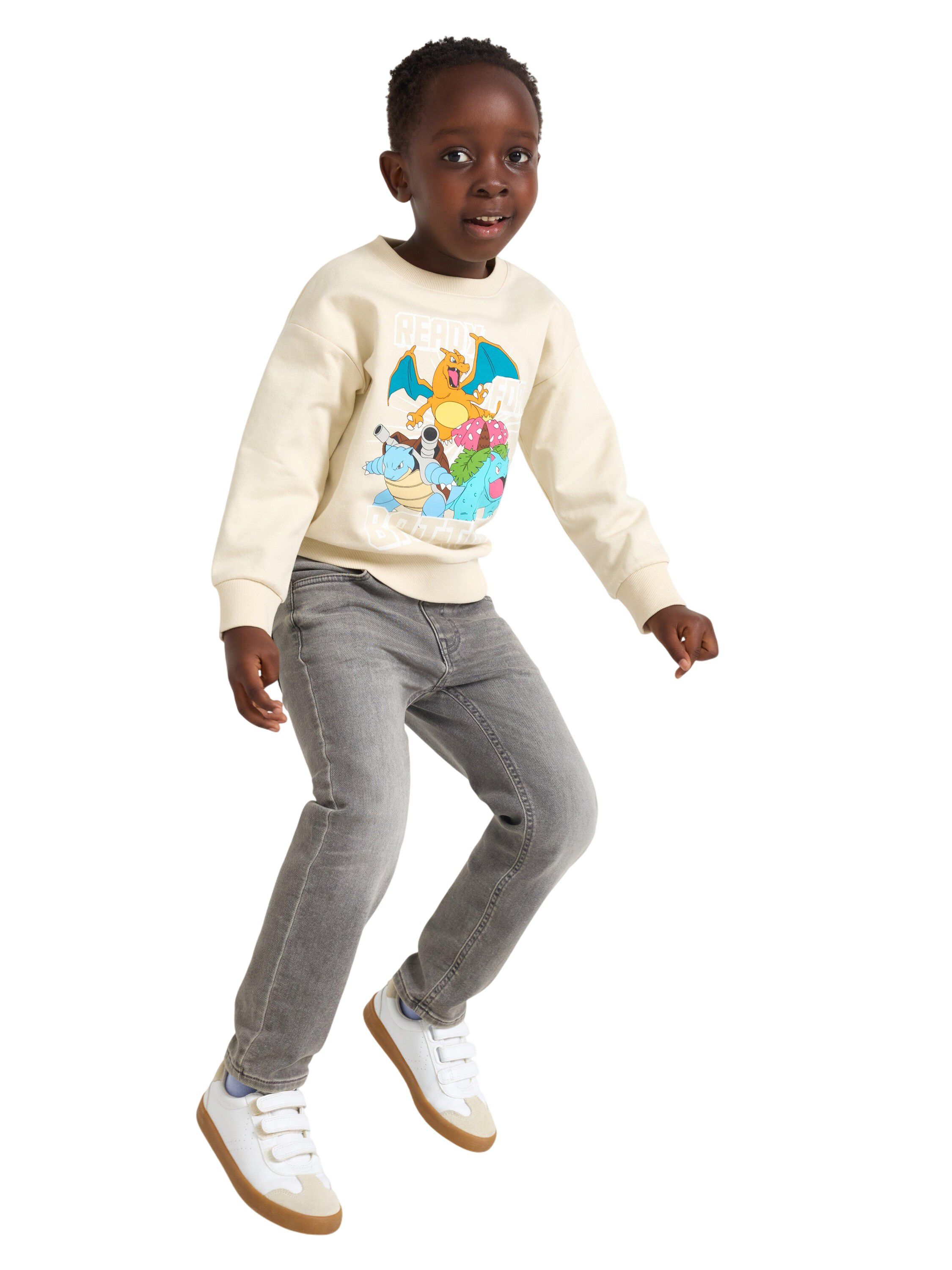 Mjuk sweatshirt i bomullstrik&aring; med