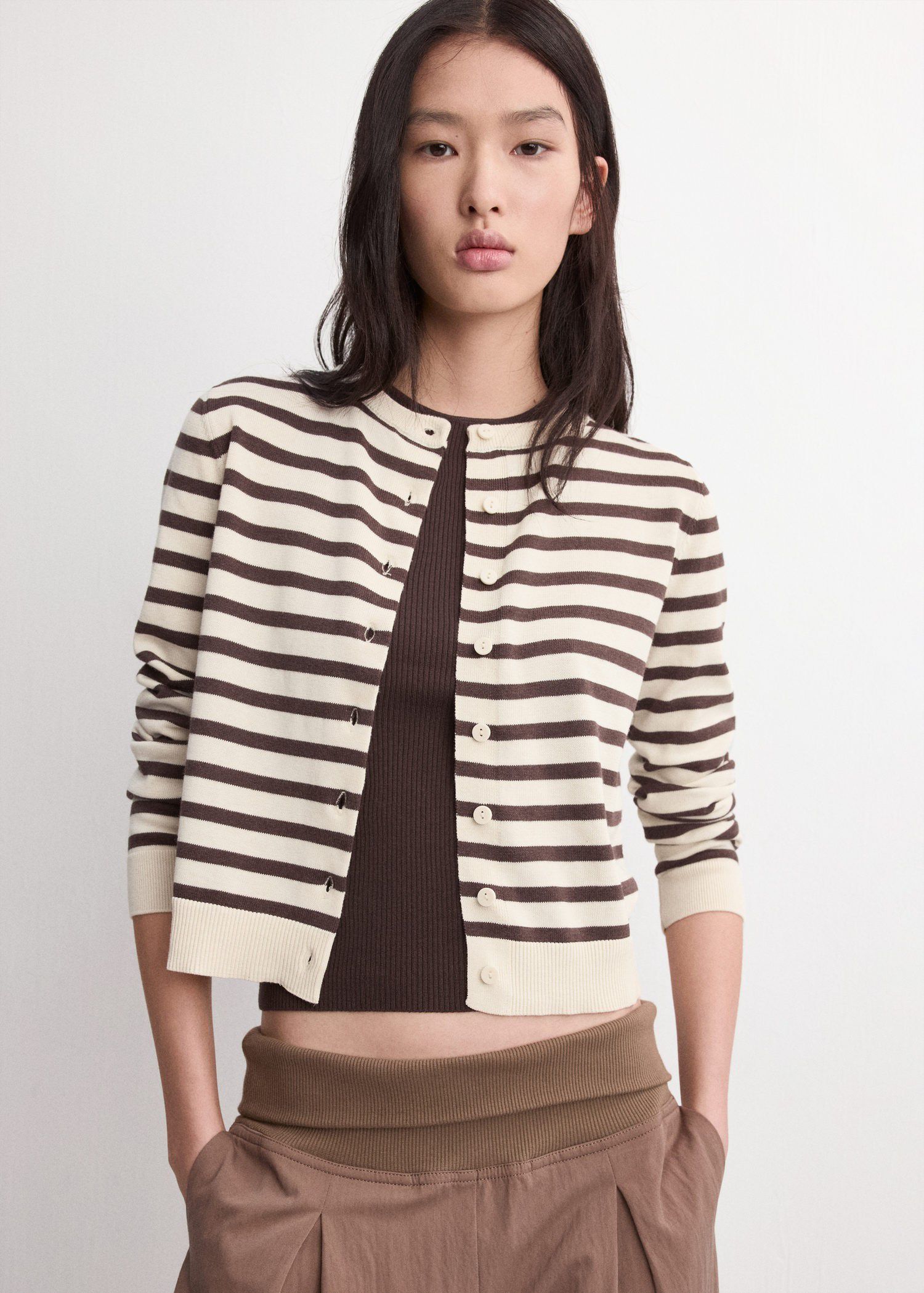 Stripped knit cardigan