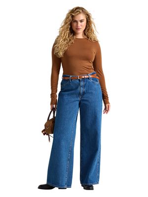 Bl&oslash;d gennemsigtig top i uldblandin