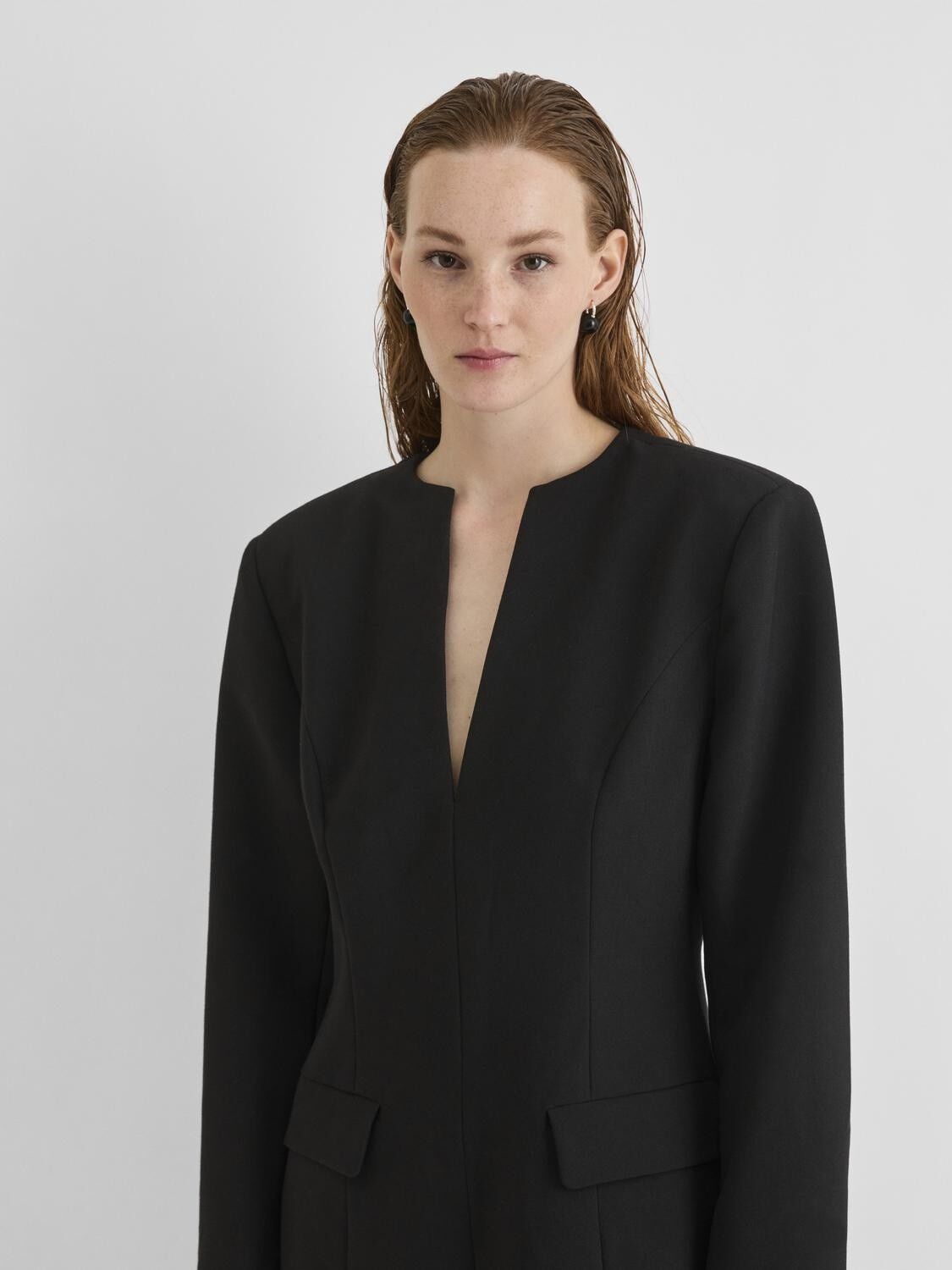 Rourae L/S V-Neck Short Dress/Ev/Pf