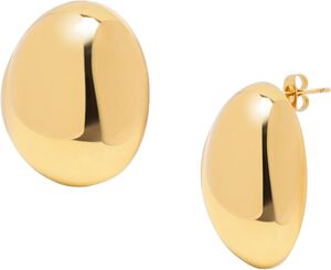 Women's Gold Oval Earrings