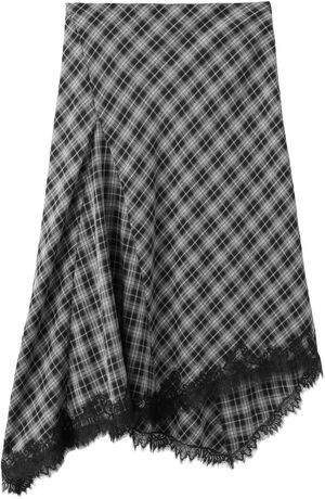 Fluid midi checked skirt