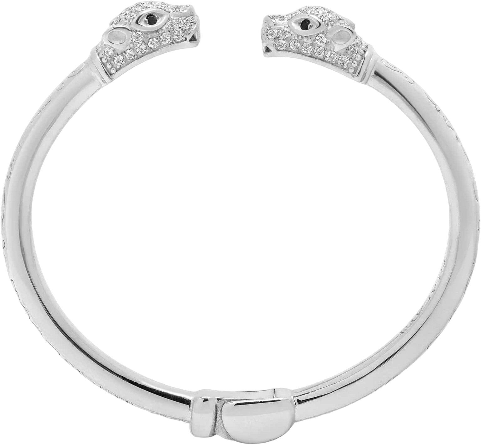 Men's Panther Bangle with CZ in Silver Plated Brass