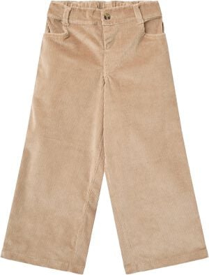 Corduroy Pant w. Wide Leg & Emb. on Backside Pocket