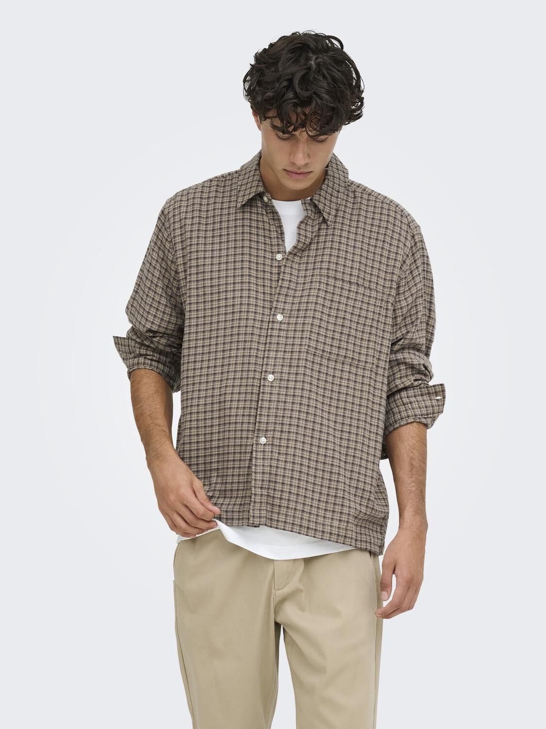 Onshale Flannel Check Shirt Rlx Fit