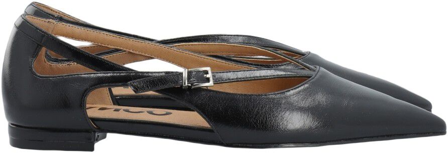 BIABARI Cut Out Pointy Flat Faux Leather