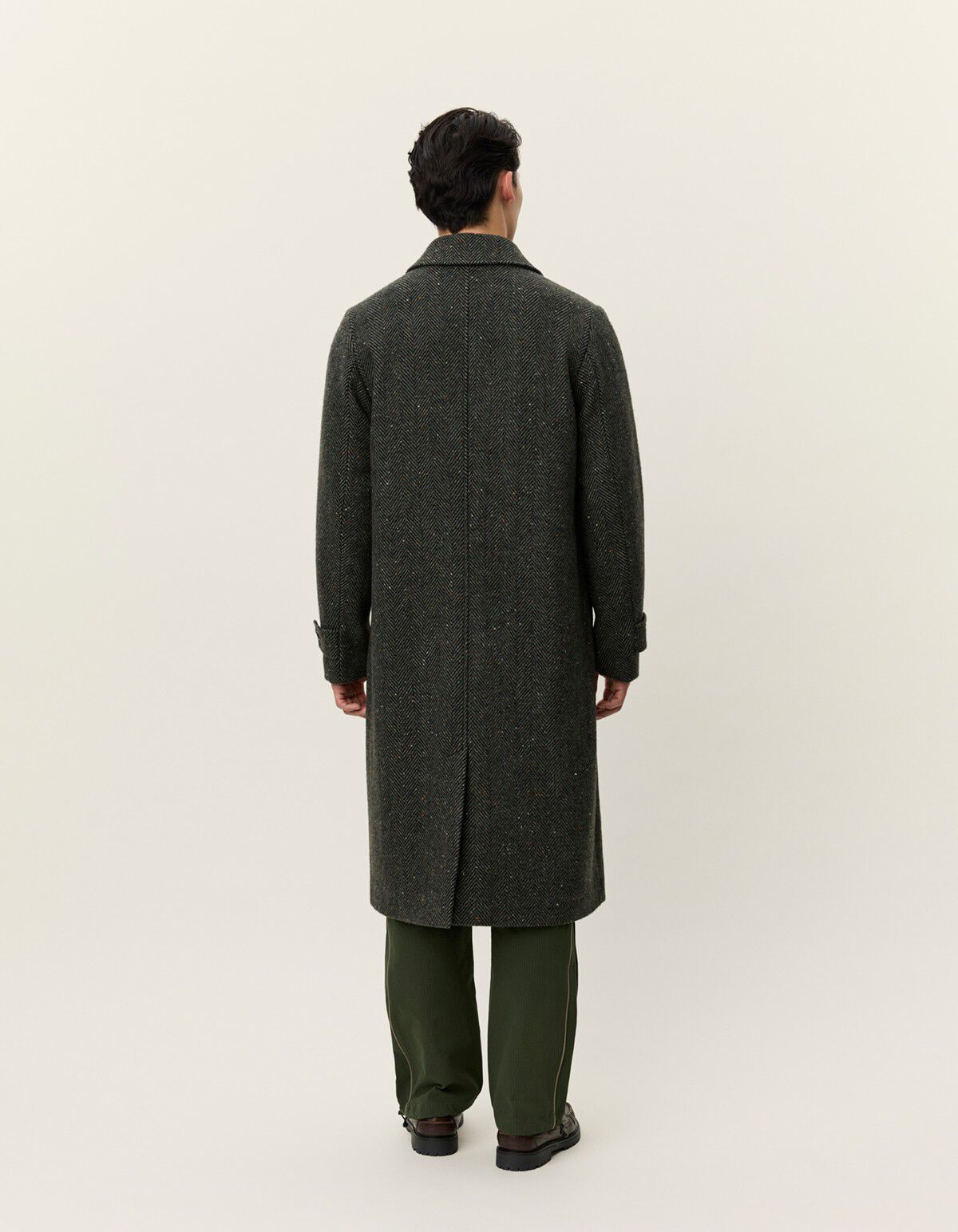 Maximilian Herringbone Wool Coat