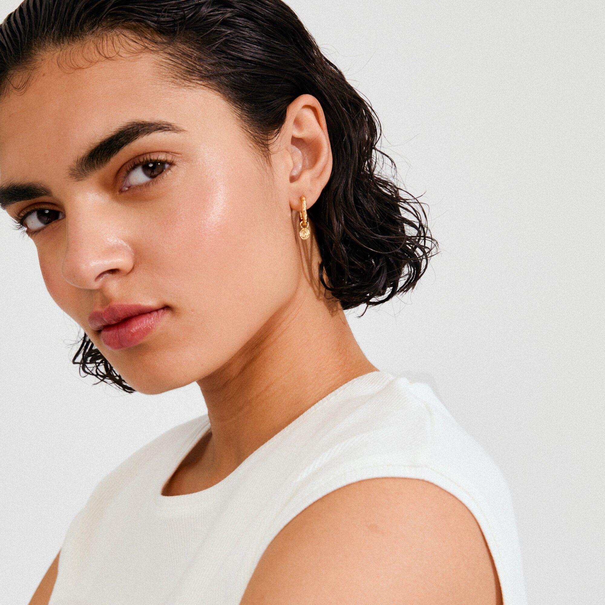 FIRE hoop &oslash;reringe guldbelagt