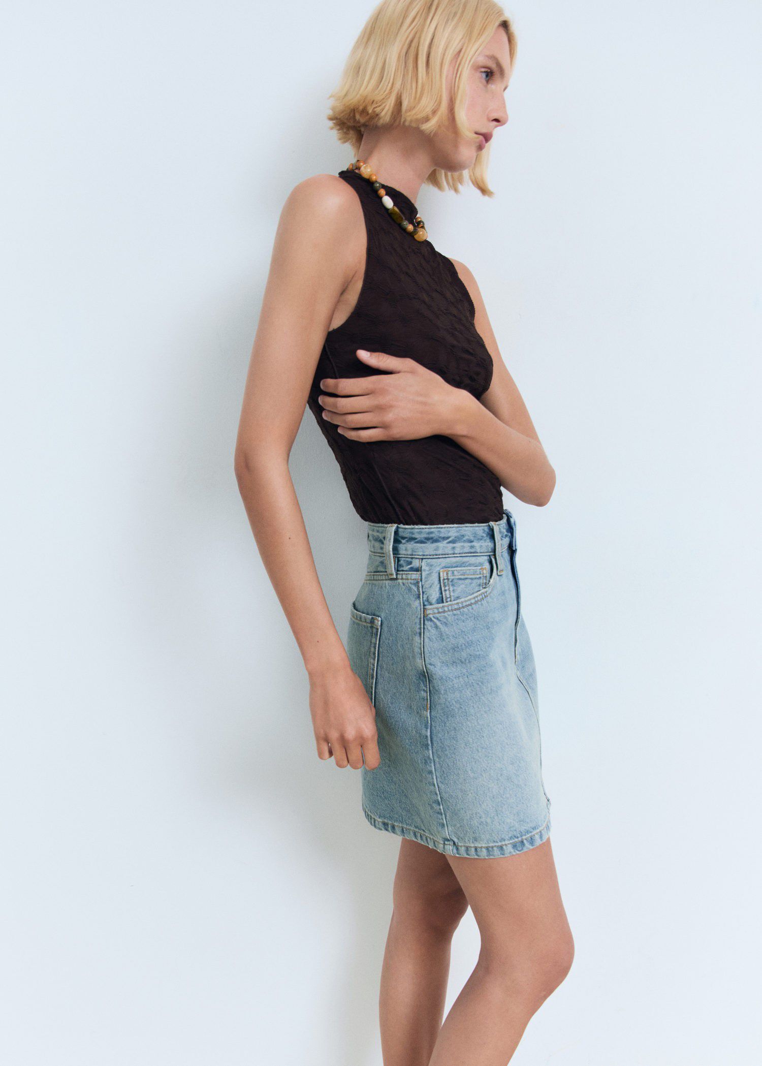 Denim short skirt